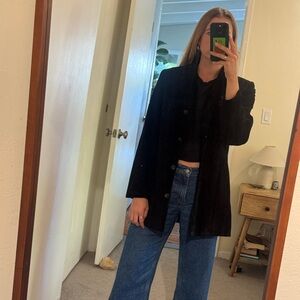 Vintage Black Suede Blazer